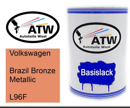 Volkswagen, Brazil Bronze Metallic, L96F: 500ml Lackdose, von ATW Autoteile West.